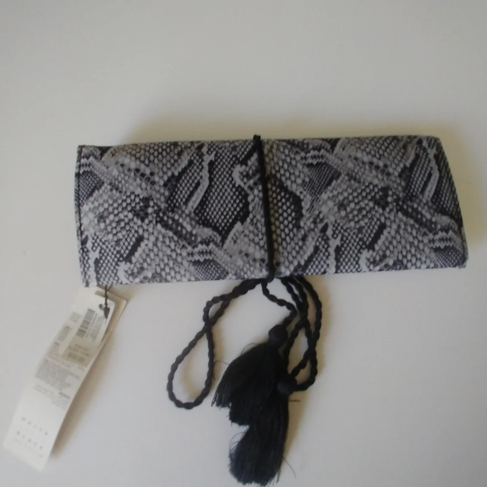 WHBM Monochrome Snake Pattern Jewlery Clutch